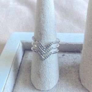 Stella and Dot Chevron silver ring